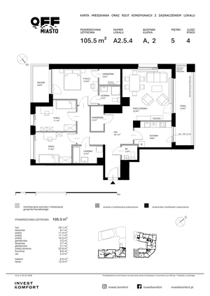 4 pokoje, apartament 105,50 m², piętro 5, oferta nr TORU_A_A2.5.4, OFF Miasto, Gdańsk, Śródmieście, ul. Toruńska