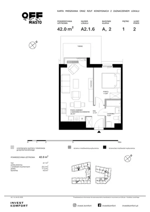 2 pokoje, apartament 42,00 m², piętro 1, oferta nr TORU_A_A2.1.6, OFF Miasto, Gdańsk, Śródmieście, ul. Toruńska