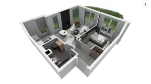 2 pokoje, apartament 42,90 m², piętro 3, oferta nr DANT_DANT_A1.4.4, Ukryte, Gdańsk, Aniołki, ul. Dantyszka