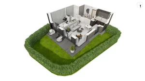 2 pokoje, apartament 42,90 m², piętro 3, oferta nr DANT_DANT_A1.4.4, Ukryte, Gdańsk, Aniołki, ul. Dantyszka