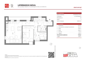 3 pokoje, mieszkanie 71,40 m², piętro 5, oferta nr 9a/29, Lipińskiego Nova, Kraków, Dębniki, Ruczaj, ul. Wacława Lipińskiego