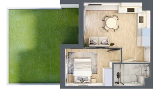 2 pokoje, mieszkanie 34,06 m², parter, oferta nr 68c/30, Wiślane Klimaty, Kraków, Podgórze, Płaszów, ul. Myśliwska