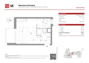 1 pokój, mieszkanie 29,11 m², piętro 2, oferta nr 15/28, Marcova Connect, Kraków, Podgórze Duchackie, Wola Duchacka, ul. Marcowa