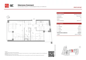 2 pokoje, mieszkanie 54,64 m², piętro 2, oferta nr 15/30, Marcova Connect, Kraków, Podgórze Duchackie, Wola Duchacka, ul. Marcowa
