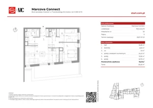 3 pokoje, mieszkanie 70,17 m², piętro 5, oferta nr 15/53, Marcova Connect, Kraków, Podgórze Duchackie, Wola Duchacka, ul. Marcowa