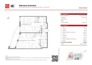 4 pokoje, mieszkanie 97,03 m², piętro 1, oferta nr 15/56, Marcova Connect, Kraków, Podgórze Duchackie, Wola Duchacka, ul. Marcowa