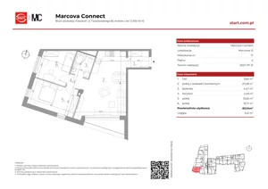 3 pokoje, mieszkanie 62,04 m², piętro 4, oferta nr 15/71, Marcova Connect, Kraków, Podgórze Duchackie, Wola Duchacka, ul. Marcowa