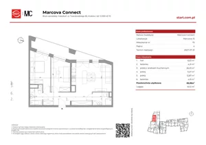 3 pokoje, mieszkanie 65,36 m², piętro 4, oferta nr 15/73, Marcova Connect, Kraków, Podgórze Duchackie, Wola Duchacka, ul. Marcowa