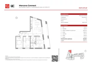 4 pokoje, mieszkanie 80,99 m², piętro 4, oferta nr 15/74, Marcova Connect, Kraków, Podgórze Duchackie, Wola Duchacka, ul. Marcowa