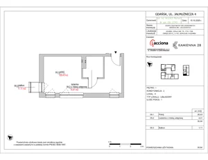 1 pokój, apartament inwestycyjny 30,84 m², piętro 1, oferta nr 4.9, Kamienna 28 - apartamenty inwestycyjne, Gdańsk, Śródmieście, Dolne Miasto, ul. Jałmużnicza 4