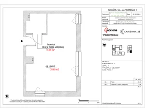 1 pokój, apartament inwestycyjny 39,51 m², piętro 1, oferta nr 4.8, Kamienna 28 - apartamenty inwestycyjne, Gdańsk, Śródmieście, Dolne Miasto, ul. Jałmużnicza 4