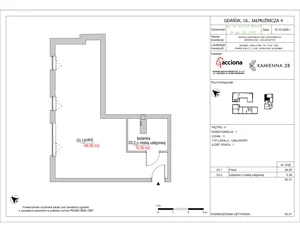 1 pokój, apartament inwestycyjny 53,31 m², parter, oferta nr 4.3, Kamienna 28 - apartamenty inwestycyjne, Gdańsk, Śródmieście, Dolne Miasto, ul. Jałmużnicza 4
