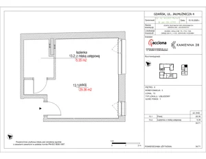 1 pokój, apartament inwestycyjny 34,71 m², piętro 2, oferta nr 4.13, Kamienna 28 - apartamenty inwestycyjne, Gdańsk, Śródmieście, Dolne Miasto, ul. Jałmużnicza 4