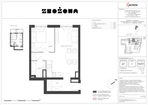 2 pokoje, apartament 52,61 m², piętro 1, oferta nr 67.1, Zbożowa, Gdynia, Cisowa, ul. Zbożowa