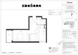 2 pokoje, apartament 40,91 m², piętro 4, oferta nr 67.59, Zbożowa, Gdynia, Cisowa, ul. Zbożowa