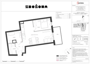 2 pokoje, apartament 56,35 m², piętro 2, oferta nr 67.6, Zbożowa, Gdynia, Cisowa, ul. Zbożowa