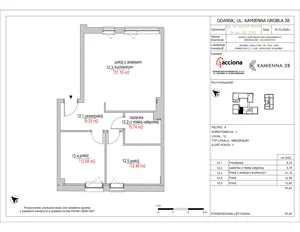 3 pokoje, mieszkanie 70,24 m², piętro 2, oferta nr 28.12, Kamienna 28, Gdańsk, Śródmieście, Dolne Miasto, ul. Kamienna Grobla 28