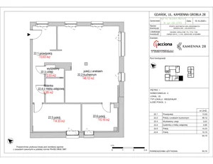 3 pokoje, mieszkanie 93,15 m², piętro 1, oferta nr 28.22, Kamienna 28, Gdańsk, Śródmieście, Dolne Miasto, ul. Kamienna Grobla 28
