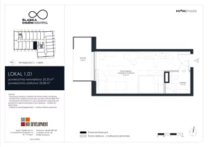 1 pokój, apartament inwestycyjny 25,33 m², piętro 1, oferta nr 1.01, Śląska Osiem, Gdańsk, Przymorze, ul. Śląska 8