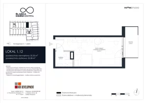 1 pokój, apartament inwestycyjny 25,33 m², piętro 1, oferta nr 1.12, Śląska Osiem, Gdańsk, Przymorze, ul. Śląska 8