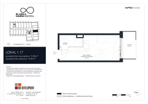 1 pokój, apartament inwestycyjny 19,38 m², piętro 1, oferta nr 1.17, Śląska Osiem, Gdańsk, Przymorze, ul. Śląska 8