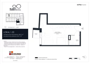 1 pokój, apartament inwestycyjny 28,37 m², piętro 1, oferta nr 1.22, Śląska Osiem, Gdańsk, Przymorze, ul. Śląska 8