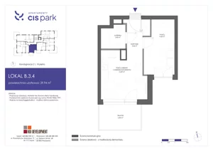 2 pokoje, mieszkanie 29,94 m², piętro 3, oferta nr B.3.4, Apartamenty Cis Park, Gdynia, Pustki Cisowskie-Demptowo, Pustki Cisowskie, ul. Chabrowa