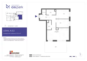 3 pokoje, mieszkanie 59,16 m², parter, oferta nr A.0.2, Apartamenty Cis Park, Gdynia, Pustki Cisowskie-Demptowo, Pustki Cisowskie, ul. Chabrowa