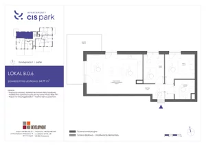 3 pokoje, mieszkanie 64,99 m², parter, oferta nr B.0.6, Apartamenty Cis Park, Gdynia, Pustki Cisowskie-Demptowo, Pustki Cisowskie, ul. Chabrowa