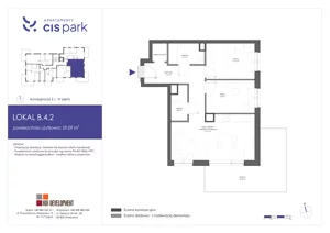 3 pokoje, mieszkanie 59,09 m², piętro 4, oferta nr B.4.2, Apartamenty Cis Park, Gdynia, Pustki Cisowskie-Demptowo, Pustki Cisowskie, ul. Chabrowa