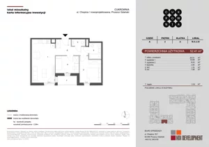 3 pokoje, mieszkanie 52,41 m², piętro 2, oferta nr M.A.2.030, Cukrownia, Pruszcz Gdański, ul. Chopina