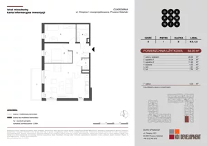 3 pokoje, mieszkanie 64,05 m², piętro 1, oferta nr M.B.1.023, Cukrownia, Pruszcz Gdański, ul. Chopina