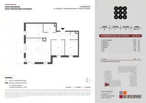 4 pokoje, mieszkanie 64,39 m², piętro 1, oferta nr M.A.1.017, Cukrownia, Pruszcz Gdański, ul. Chopina