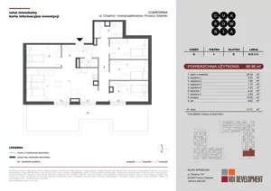 5 pokoi, mieszkanie 86,96 m², piętro 3, oferta nr M.B.3.051, Cukrownia, Pruszcz Gdański, ul. Chopina