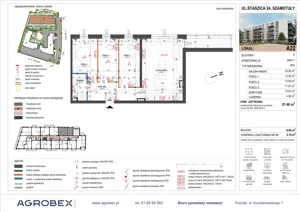 4 pokoje, mieszkanie 81,40 m², piętro 1, oferta nr A22, ulica Staszica etap A, Szamotuły, ul. Sportowa