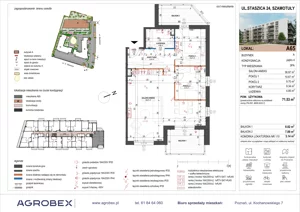 3 pokoje, mieszkanie 71,53 m², piętro 4, oferta nr A65, ulica Staszica etap A, Szamotuły, ul. Sportowa