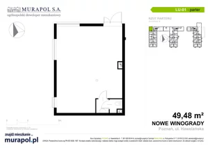 Lokal użytkowy 49,48 m², oferta nr LU.001, Nowe Winogrady - lokale użytkowe, Poznań, Winogrady, Nowe Winogrady, ul. Hawelańska 6