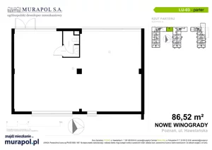 Lokal użytkowy 86,52 m², oferta nr LU.003, Nowe Winogrady - lokale użytkowe, Poznań, Winogrady, Nowe Winogrady, ul. Hawelańska 6
