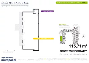 Lokal użytkowy 115,71 m², oferta nr C.LU.02, Nowe Winogrady - lokale użytkowe, Poznań, Winogrady, Nowe Winogrady, ul. Hawelańska 6