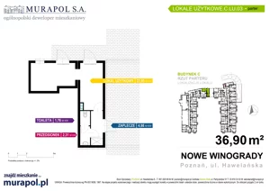 Lokal użytkowy 36,90 m², oferta nr C.LU.03, Nowe Winogrady - lokale użytkowe, Poznań, Winogrady, Nowe Winogrady, ul. Hawelańska 6