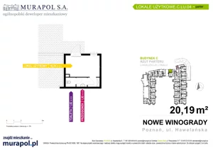 Lokal użytkowy 20,19 m², oferta nr C.LU.04, Nowe Winogrady - lokale użytkowe, Poznań, Winogrady, Nowe Winogrady, ul. Hawelańska 6
