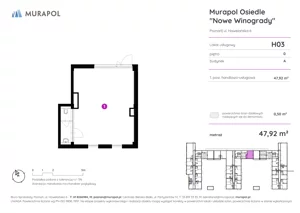 Lokal użytkowy 47,91 m², oferta nr H03, Nowe Winogrady - lokale użytkowe, Poznań, Winogrady, Nowe Winogrady, ul. Hawelańska 6