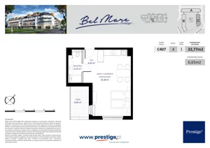 1 pokój, mieszkanie 32,77 m², piętro 4, oferta nr C407 rynek wtórny, Bel Mare, Międzyzdroje, ul. Nowomyśliwska