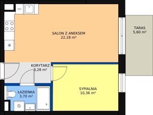 2 pokoje, mieszkanie 39,17 m², piętro 1, oferta nr AQUA-1-117, Bel Mare, Międzyzdroje, ul. Nowomyśliwska