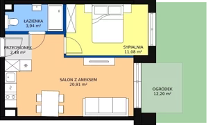 2 pokoje, mieszkanie 38,72 m², parter, oferta nr F.118, Bel Mare, Międzyzdroje, ul. Nowomyśliwska