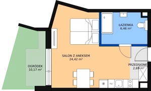 1 pokój, mieszkanie 33,52 m², parter, oferta nr F.123, Bel Mare, Międzyzdroje, ul. Nowomyśliwska
