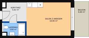 1 pokój, mieszkanie 29,45 m², piętro 1, oferta nr Aqua Resort_121, Bel Mare, Międzyzdroje, ul. Nowomyśliwska