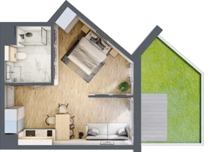 2 pokoje, mieszkanie 33,33 m², piętro 2, oferta nr L241, Bel Mare Home, Międzyzdroje, ul. Nowomyśliwska