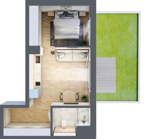 2 pokoje, mieszkanie 35,82 m², piętro 1, oferta nr L108, Bel Mare Home, Międzyzdroje, ul. Nowomyśliwska