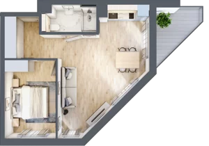 2 pokoje, mieszkanie 44,16 m², piętro 1, oferta nr L132, Bel Mare Home, Międzyzdroje, ul. Nowomyśliwska